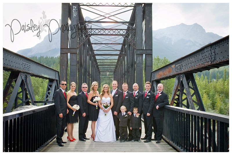 Canmore Iron Bridge Wedding Party Photos 