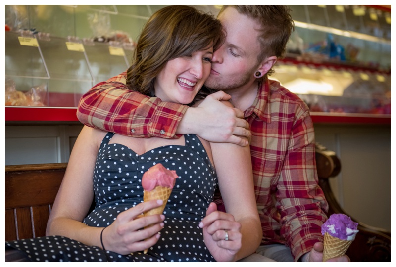 Ice-cream Shop Engagement Photography 