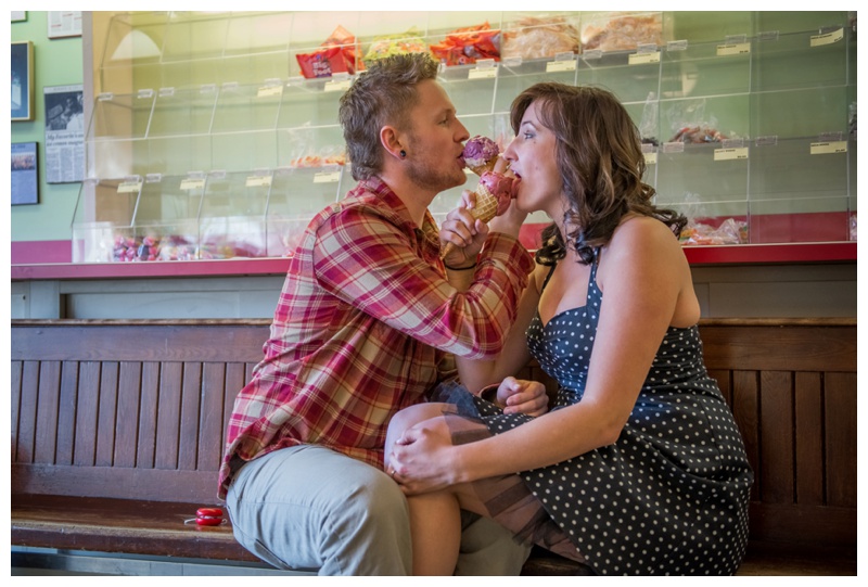 Ice-cream Shop Engagement Photography 