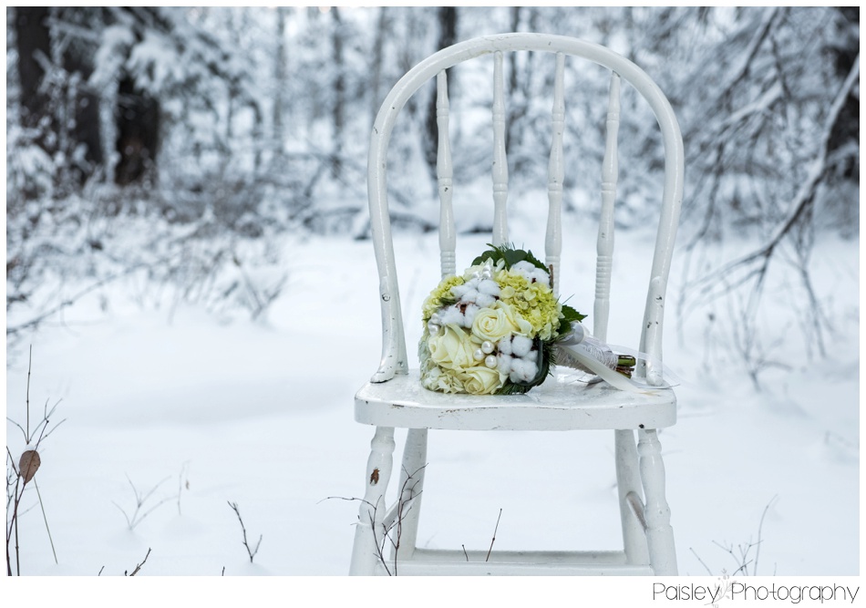 Willow & Whimsy Wedding Bouquet, White Rose Wedding Bouquet, Cotton Wedding Bouquet, Winter Wedding Flowers, Winter Wedding Wedding Bouquet, Winter Wedding Calgary, Calgary Woodland Winter Wedding Photography, Calgary Wedding Photographer 