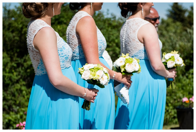 Blue and Lace Bridesmaid Dresses