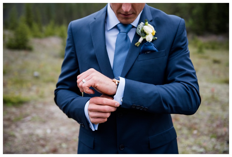 Blue Suit Groom Attire - Mountain Wedding