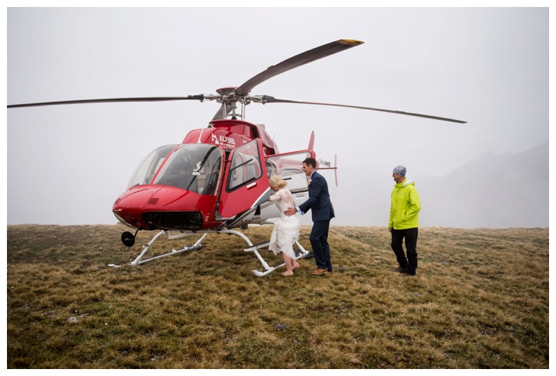 Heli Elopement Wedding Photos Canmore