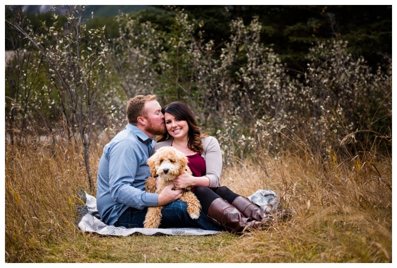 Labradoodle In Engagement Photos 