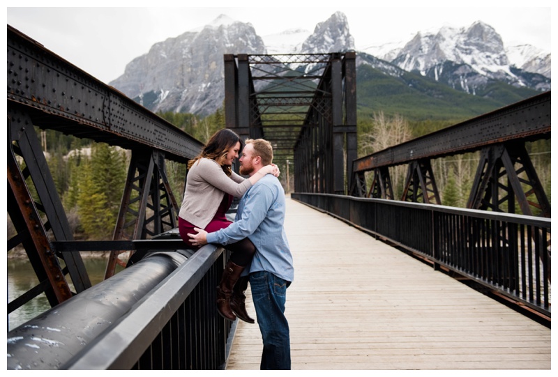 Canmore Iron Bridge Engagement Photography