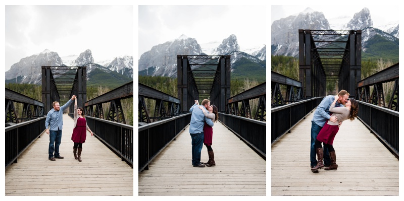 Canmore Iron Bridge Engagement Photography 