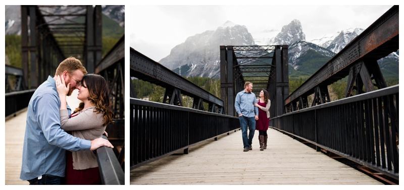 Canmore Bridge Engagement Photos 