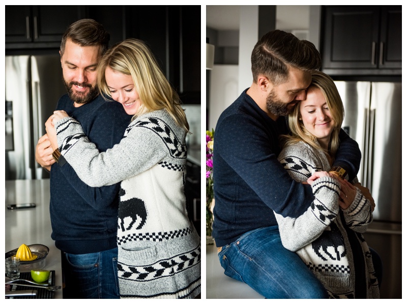 Calgary Kitchen Engagement Photography 