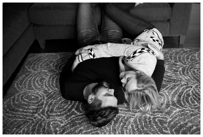 Cochrane  In Home Engagement Photographer