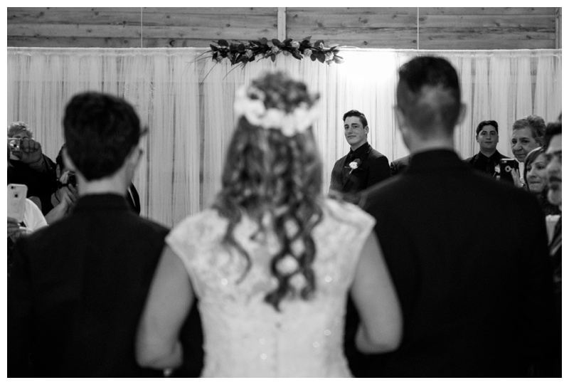 Indoor Wedding Ceremony at Willow Lane Barn