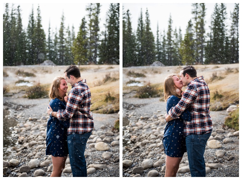 Forgetmenot Pond Engagement Photos Canmore