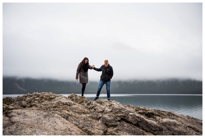 Lake Minniwnka Engagement Photos Banff