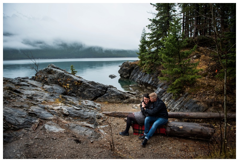 Surpsie Wedding Proposal Photos Lake Minniwanka Banff