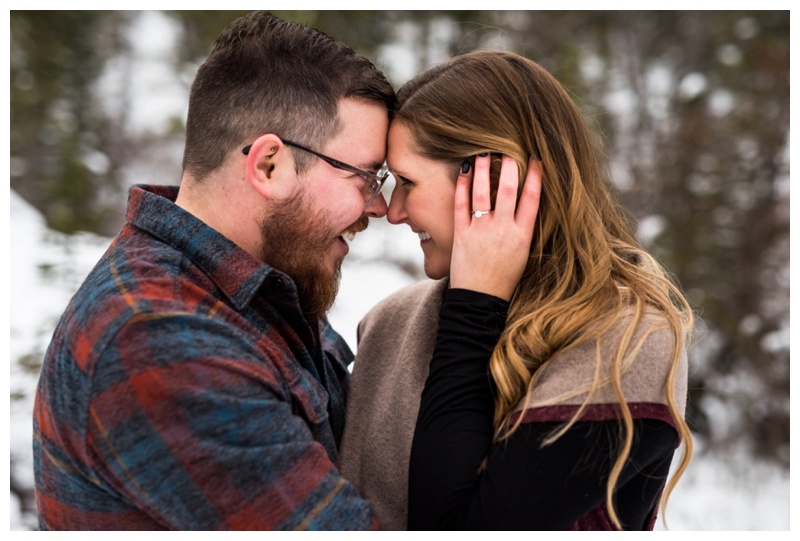 Winter Engagement Photos Canmore