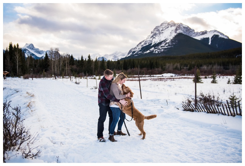 Kananaskis Engaement Photos - Winter Engagement Photography Canmore