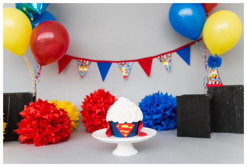 Superman Themed Cake Smash Session Calgary