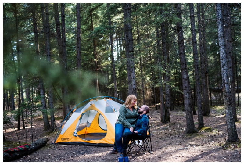 Camping Themed Engagement Photos Calgary