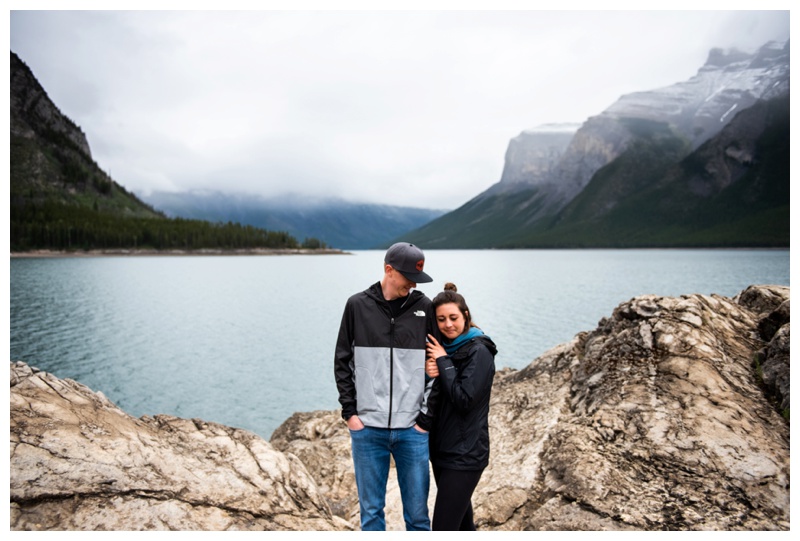 Lake Minniwanka Banff Engagement Photography