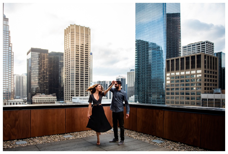 Calgary Le Germain Hotel Roof Top Engagement Photography