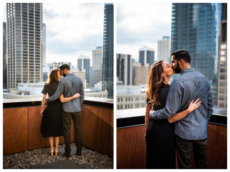 Calgary Le Germain Hotel Roof Top Engagement Sesison