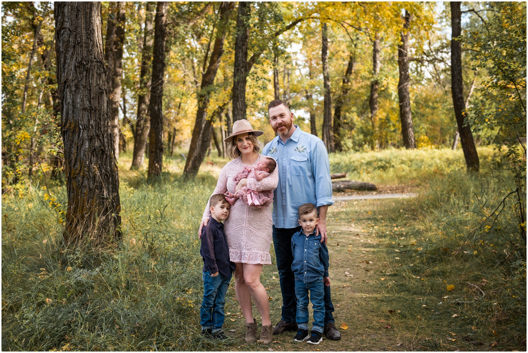 Calgary Outdoor Fall Lifestyle Newborn Photos