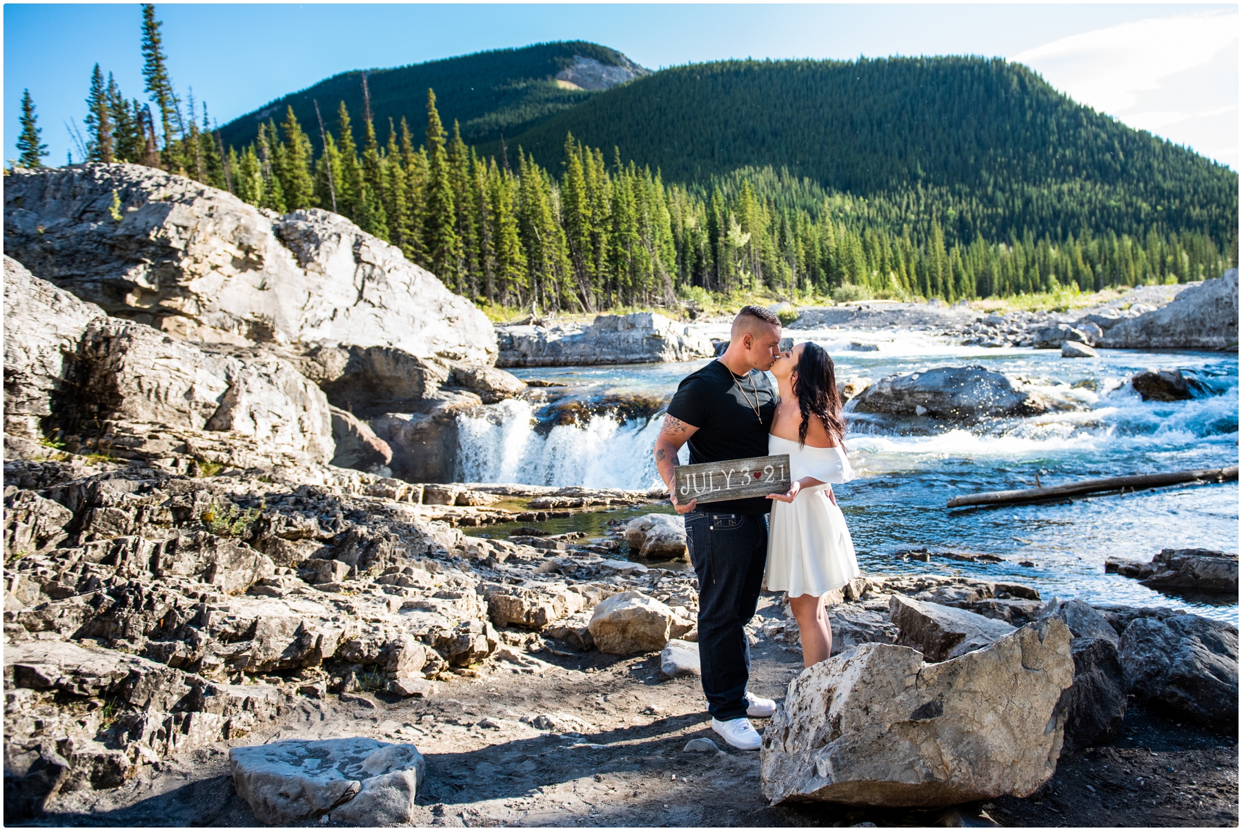 Kananaskis Elbow Falls Engagement Photographers