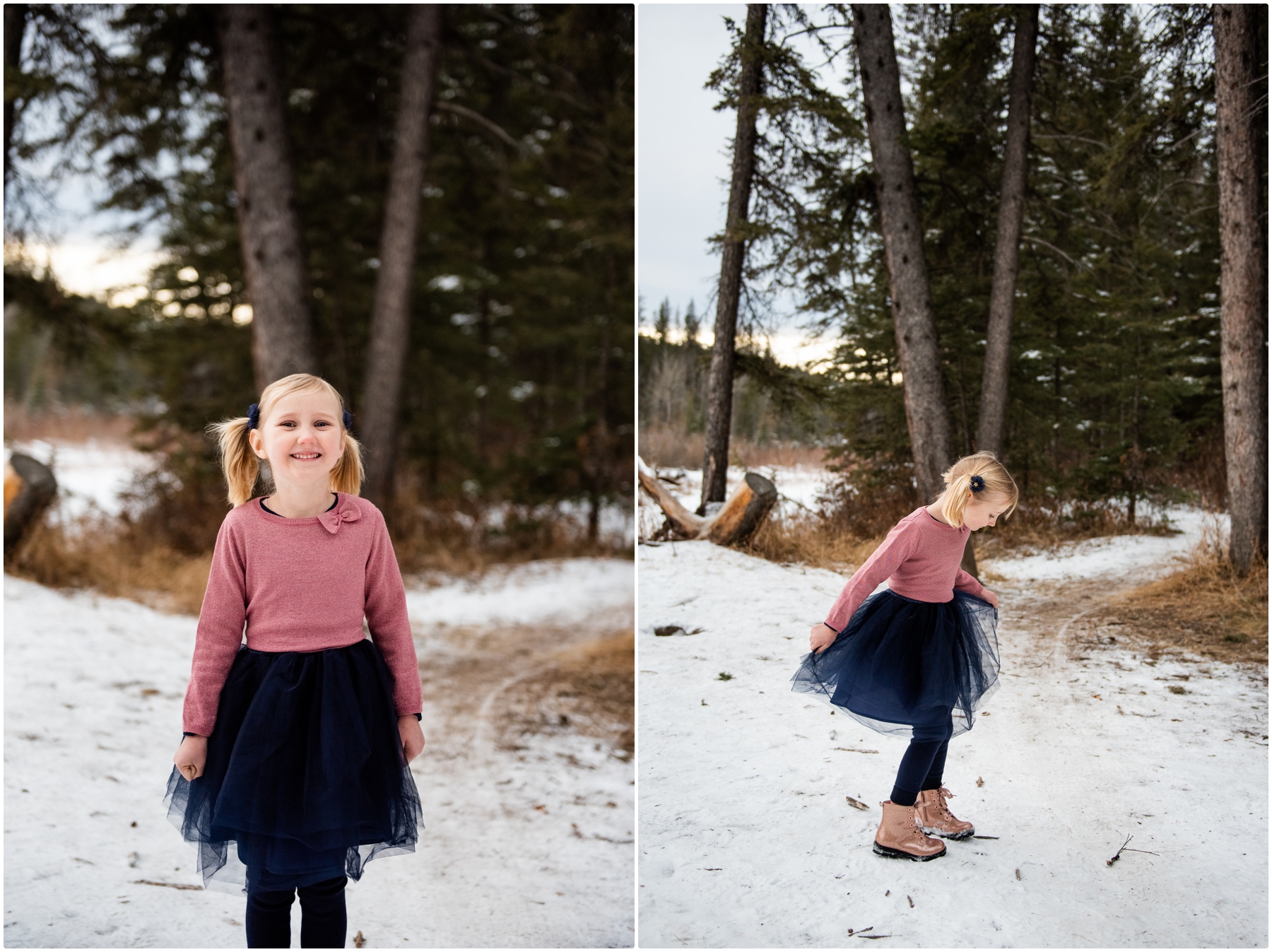 Calgary Winter Family Photos - Bebo Grove Fish Creek Park
