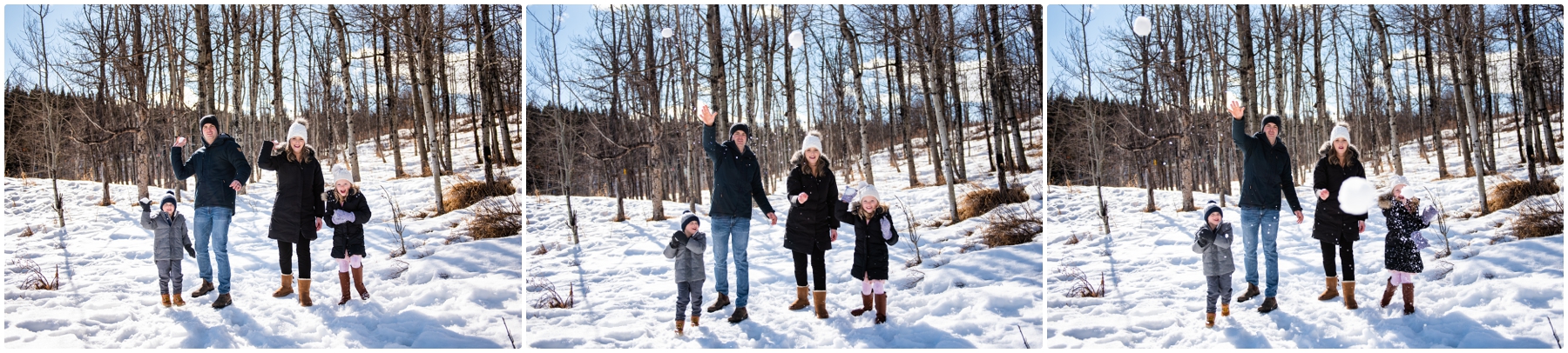 Calgary Snowball Fight Family Photos