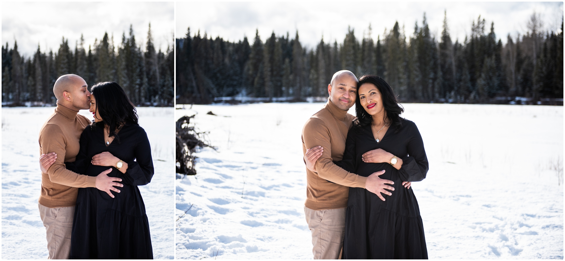 Winter Couple Maternity Session Calgary