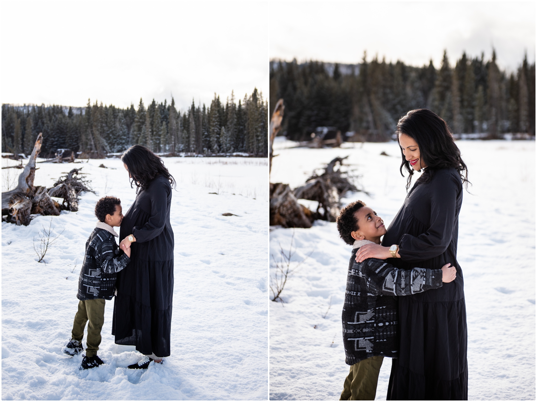 Winter Maternity Session Bragg Creek