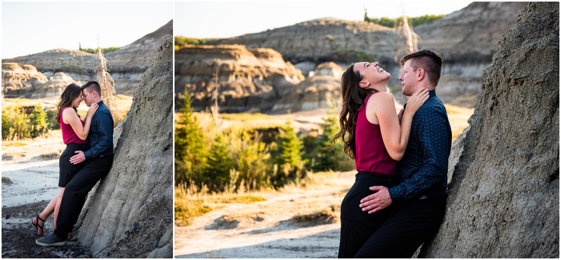 Drumheller Horseshoe Canyon Engagement Photographer