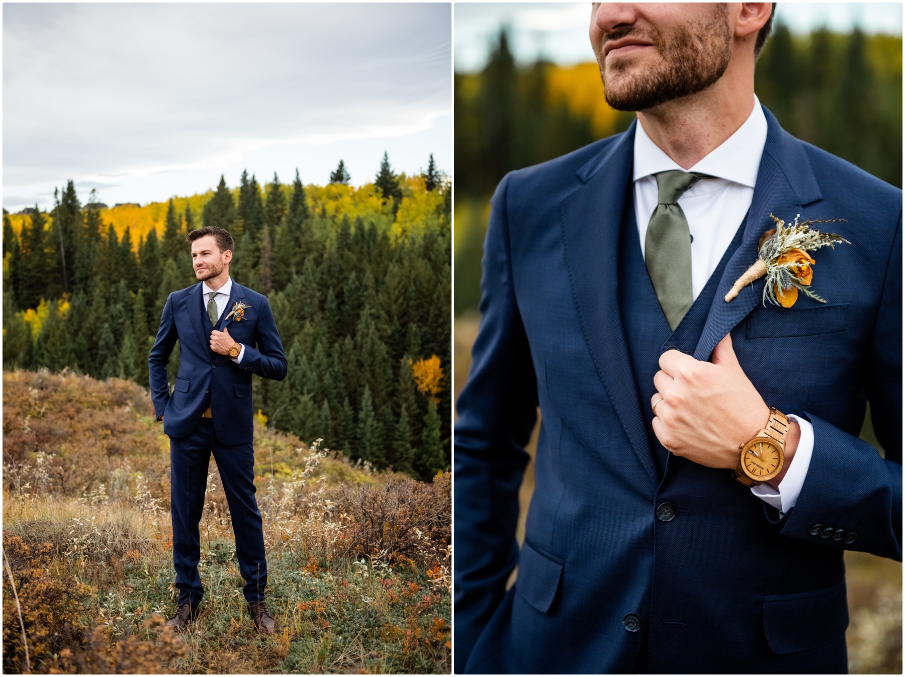 Calgary Autumn Wedding Photographer- Groom Portraits