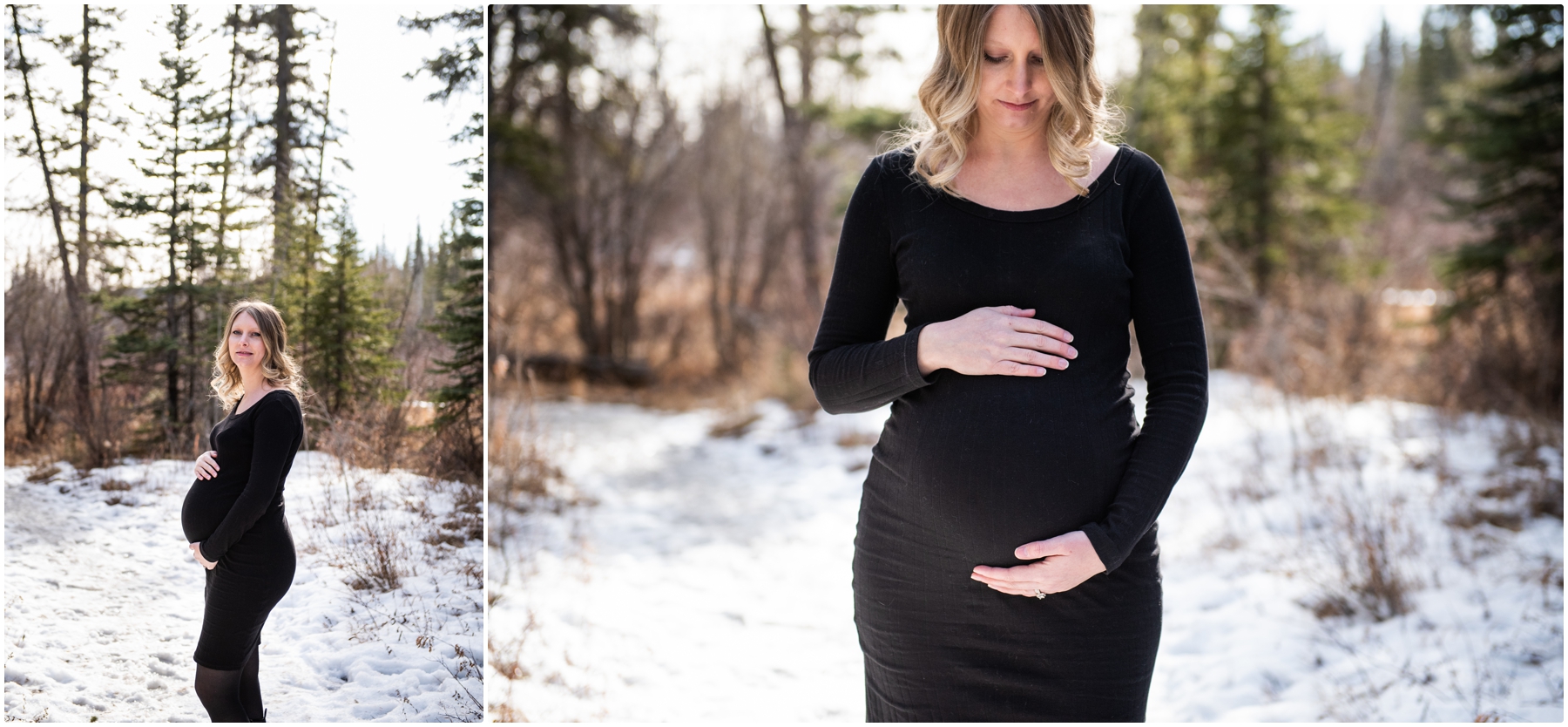 Sunny Winter Calgary Maternity Photography