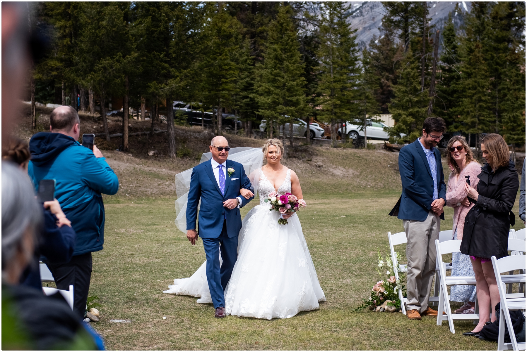 Banff Tunnel Mountain Reservoir Wedding Ceremony Photos