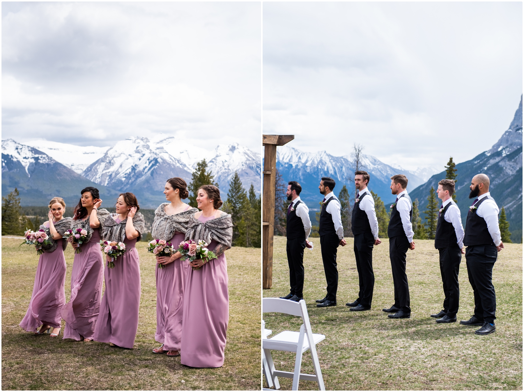 Outdoor Mountain Wedding Photos- Banff Alberta