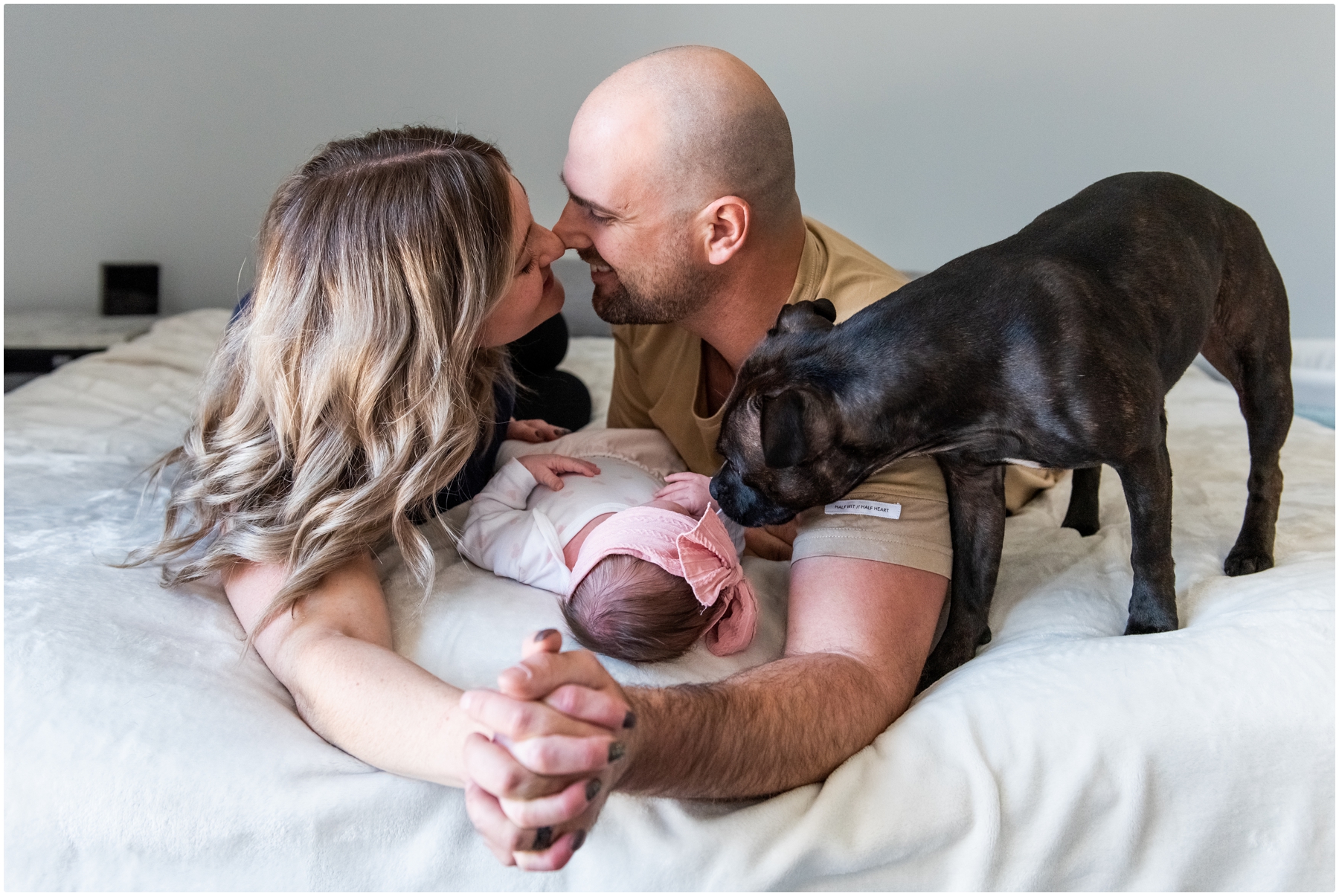 Calgary In Home Newborn Photographers With Dog