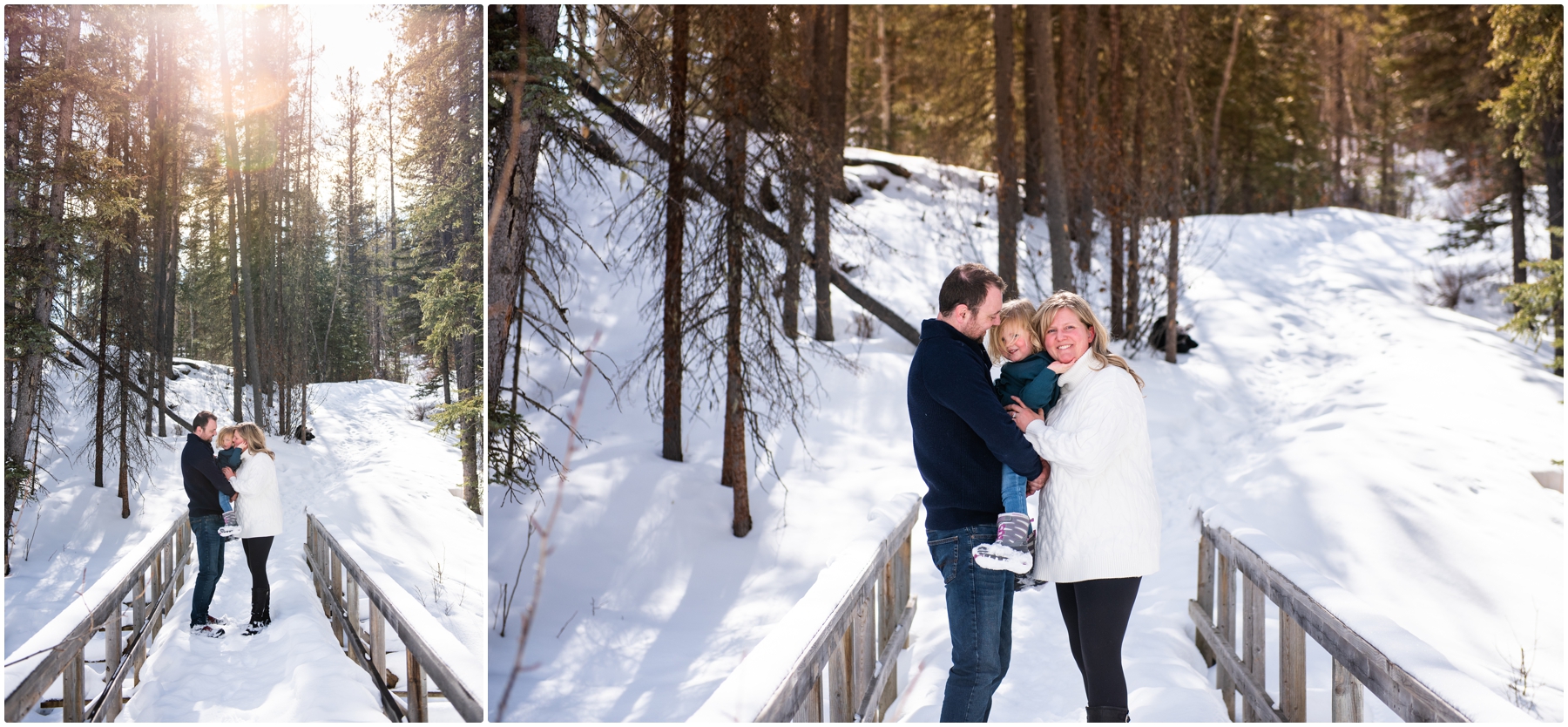 Winter Forest Family Photos Calgary