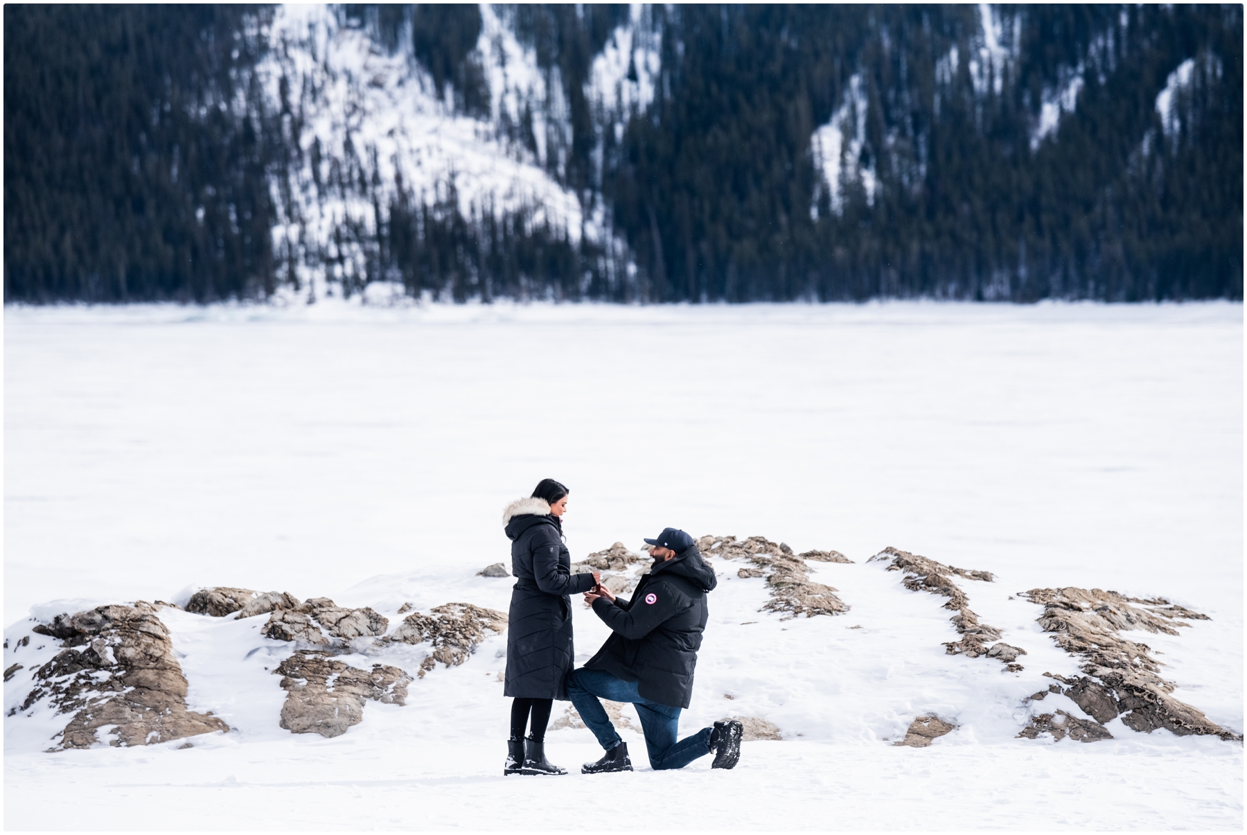 Banff Winter Wedding Proposal